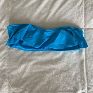 Blue strapless bikini top